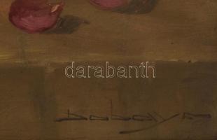 Dobay Ferenc (1867-?): Csendélet. Olaj, karton, jelzett. Dekoratív fakeretben, 50x40 cm