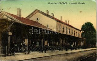 Igló, Zipser Neudorf, Spisská Nová Ves; vasútállomás. Divald Károly fia / railway station (EK)