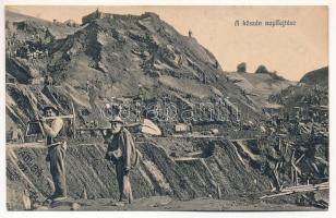 Petrozsény, Petrosani; Kőszén napi fejtése. 1932 Adler fényirda Szászváros 1910. / coal mine, coal extraction (fl)