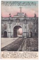 1905 Gyulafehérvár, Karlsburg, Alba Iulia; Karlstor / Károly-kapu. Schäser Ferenc kiadása / castle gate (ázott / wet damage)