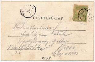 1903 Temeshidegkút, Hidegkút, Sabran-Guttenbrunn, Zabrani; Fő utca, templom. Sigmund Heimann kiadása...