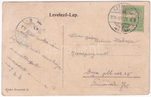 1908 Karánsebes, Caransebes; Szálloda Lichtneckert (Zöld fa), Johann Hauschild, Kohn és Zweig és Fra...