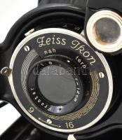 Zeiss Ikon Ikonta fényképezőgép Zeiss Frontar 1:9 f: 12 mm objektívvel, bőr tokkal. Jó állapotban