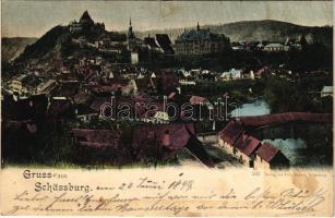 1899 (Vorläufer) Segesvár, Schässburg, Sighisoara; látkép. Fritz Teutsch kiadása / general view (r)