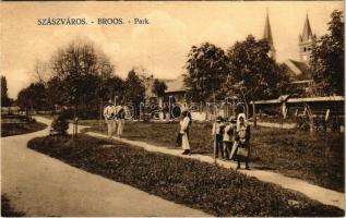 1914 Szászváros, Broos, Orastie; park / park (ázott sarok / wet corner)