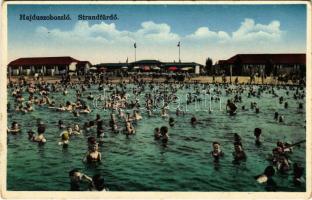 1933 Hajdúszoboszló, Strandfürdő. Wohlberg Testvérek kiadása (kopott sarkak / worn corners)