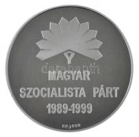 ~1990. "Magyar Szocialista Párt 1989-1999 / Európai Szocialisták Pártja" jelzett Ag emlékérem dísztokban, tanúsítvánnyal (31,1g/0,999/42,5mm) T:PP