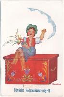 Hódmezővásárhely, magyar folklór, leporellolap 10 képpel. s: Klaudinyi