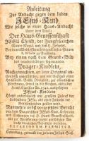 Anleitung zur Andacht gegen dem Lieben JEsus Kind Oedenburg. 1742. Joseph Stieg. 120p. Korabeli sérült egészvászon kötésben., Ritka!