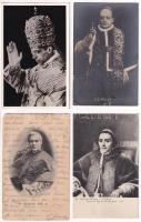 4 db RÉGI motívum képeslap pápákról (VII., X., XI., XII. Pius) / 4 pre-1945 motive postcards of popes