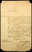 1886 Politikai megbízhatósági nyilatkozat Bary József kúriai bíró részére (Ferlicska Kálmán későbbi országgyűlési képviselő aláírásával).