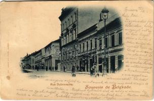 1898 (Vorläufer) Belgrade, Beograd; Rue Dubrovacka / street view, shops (EK)