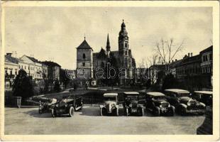 1935 Kassa, Kosice; dóm, autók / cathedral, automobiles