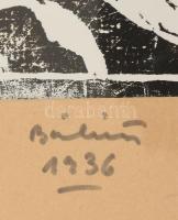 Bálint Endre (1914-1986): "Kurva kávézó" (1936). Linómetszet, papír, jelzett, Bálint Endre...