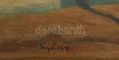 Nyilasy Sándor (1873-1934): Tere-fere. Olaj, fa. Jelezve balra lent. Dekoratív fakeretben, 17,5×23 c...