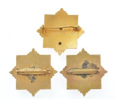 Jugoszlávia DN " Katonai Felsővezető" aranyozott, zománcos akadémiai jelvény (3xklf) (40mm...