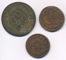 1780K 1kr Cu "Mária Terézia" + 1807S 15kr Cu "I. Ferenc" + Ausztria 1760W 1kr Cu...