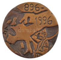 Varga Géza (1951-) 1996. A Honfoglalás 1100. évfordulója 896-1996 egyoldalas bronz emlékérem (80mm) T:1- kis karc