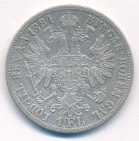 Ausztria 1884. 1Fl Ag "Ferenc József" T:2-,3 Austria 1884. 1 Florin Ag "Franz Joseph&...