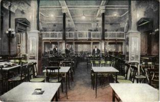 Budapest V. Székesfővárosi Erzsébettéri Kioszk, belső pincérekkel. Hercz R. Rezső kávés. Mindennap 5-7 katonazene a karmester személyes vezetésével (EK)