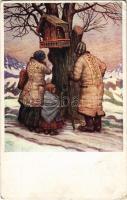 1918 Das Gebet / Slovenian folklore art postcard s: Maksim Gaspari (EK)