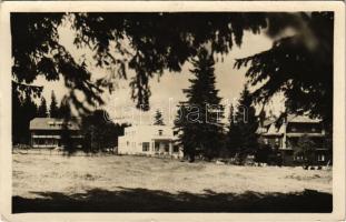 Tátra, Magas-Tátra, Vysoké Tatry; Késmárki Itató / Kezmarske Zleby; Pension Gustav Frank / hotel (gyűrődések / creases)