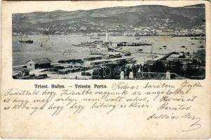 1900 Trieste, Trieszt; Hafen / Porto / port, lighthouse (tear)