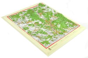 Salgótarján és környéke, 1:50,000, 3D-s műanyag domborzati térkép,44,5x39,5 cm