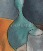 Bene Gé... jelzéssel: Halas csendélet. Pasztell, papír, dekoratív üvegezett keretben. 43x32 cm