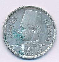 Egyiptom 1937. 10Q (10P) Ag Fárúk T:AU,XF patina Egypt 1937. 10 Qirsh (10 Piastres) Ag Farouk C:AU,XF patina Krause KM#367