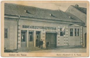 Teke, Tekendorf, Teaca; "Segély" bank. Csécsi fényképész felvétele / Banca "Ajutorul" S.A. Teaca / bank (kopott sarkak / worn corners)