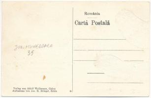 Pusztakalán, Kalán, Calan; Római katolikus templom és iskola. Adolf Wolfmann kiadása. Jos. H. Briege...