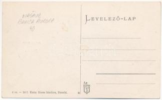 Naszód, Nasaud; Görög katolikus templom, Fő tér, Auróra Bank, Községháza, Moskovits Dávid üzlete. Ka...