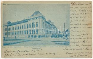 1901 Karánsebes, Caransebes; M. kir. állami polgári iskola / Scoala civila de stat reg. ung. / school (EM)