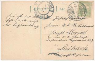 1905 Karánsebes, Caransebes; Tiszti pavilon. Montázs katonákkal / Austro-Hungarian K.u.K. military o...