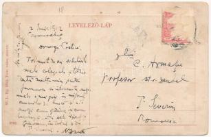 1912 Karánsebes, Caransebes; Park részlet a tiszti pavilonnal, katona. W.L. Bp. 2513. / Pavilonul of...