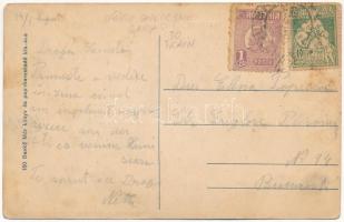 1922 Sepsiszentgyörgy, Sfantu Gheorghe; vasútállomás, vasúti pályaudvar, gőzmozdony, vonat, vasutaso...