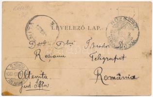 1904 Barcarozsnyó, Rozsnyó, Rosenau, Rasnov (bei Kronstadt); utca, háttérben a vár. Georg Gutt kiadá...