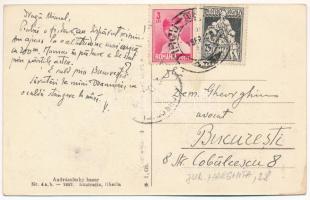 1929 Tusnádfürdő, Baile Tusnad; Vedere cu stanca Soimul, Gara / látkép a Sólyomsziklával, vasútállom...