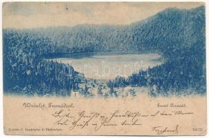 1903 Tusnádfürdő, Baile Tusnad; Szent Anna tó. Bogdán F. fényképész / Lacul Sfanta Ana / lake, spa (b)