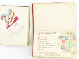 cca 1940 2 db emlékkönyv, rajzokkal