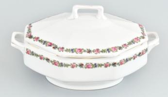 MCP csehszlovák porcelán, fűszertartó, leveses tál, főzelékes és sültes tál. Kopásokkal, jelzett