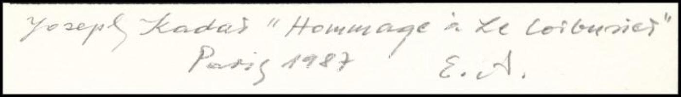 Joseph Kádár (1936-2019): Hommage a Le Corbusier, 1987. Szitanyomat, papír, jelzett, művészpéldány E...