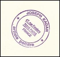 Joseph Kádár (1936-2019): Hommage a Le Corbusier, 1987. Szitanyomat, papír, jelzett, művészpéldány E...