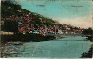1910 Kolozsvár, Cluj; Szamos részlet, híd / Somes riverside, bridge (fl)