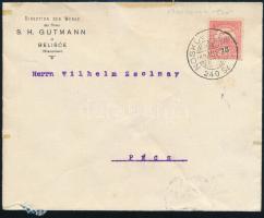 1909 Levél NOSKOV-ESZÉK vasúti mozgóposta bélyegzéssel / Cover with railway postmark