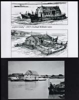 Hajómalmok vegyes tétele (fotó, rajz, metszet), különféle forrásokból 8 db modern nagyítás, 21x15 cm és 10x15 cm
