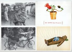 27 db modern művészeti képeslap felvágatlan párokban a Mozgó Világ kiadásában