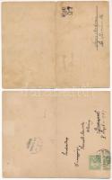 Ada Kaleh - 2 db régi kinyitható panoráma képeslap, hajtásnál szakadt / 2 pre-1945 folding panorama ...
