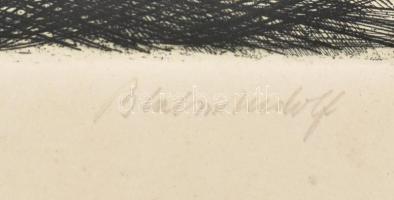 Blahos Rudolf (1917-1986): Alkony, rézkarc, papír, jelzett, lap széle kissé foltos, 28×35 cm